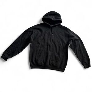 Fruit of the Loom Black Hoodie - Size Large - Soft Fleece Blank
